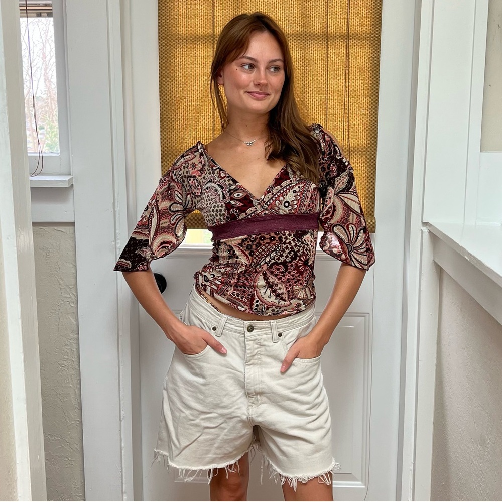 Paisley Print Wet Seal Top